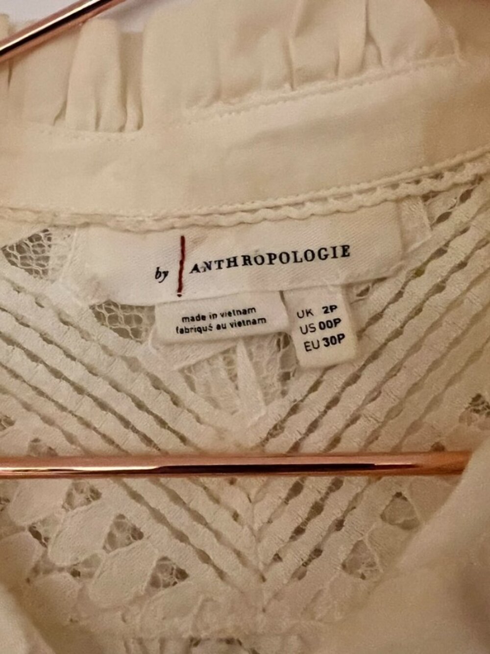 Anthropologie Lace Button Down Blouse - Picture 9 of 11